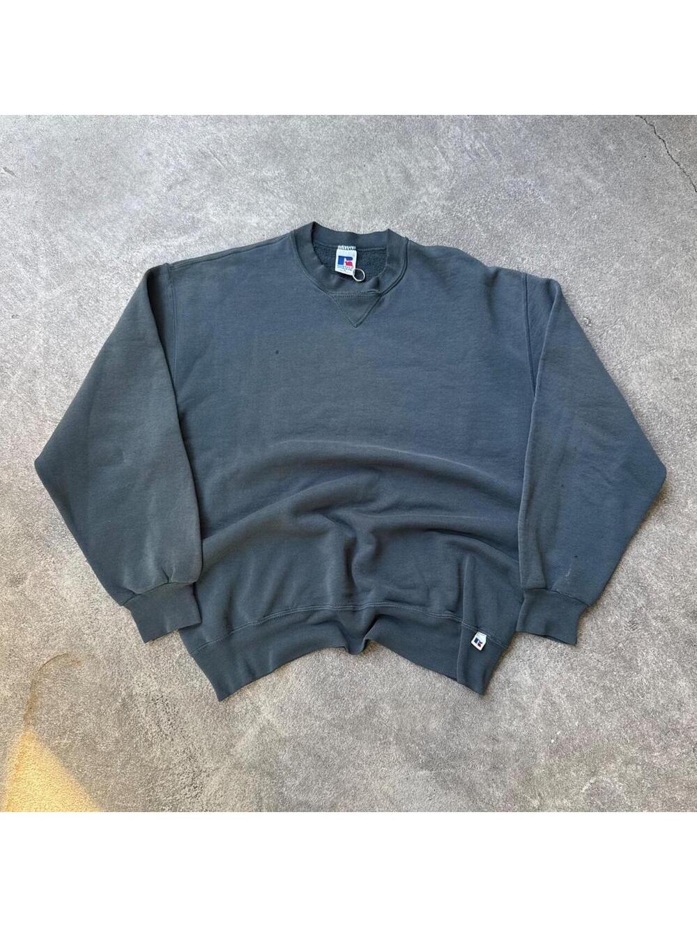 90s Russell faded and thrashedAthletic Blank Crewneck Sweatshirt